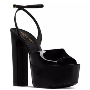 Saint Laurent Jodie Platform Sandals in Patent Leather